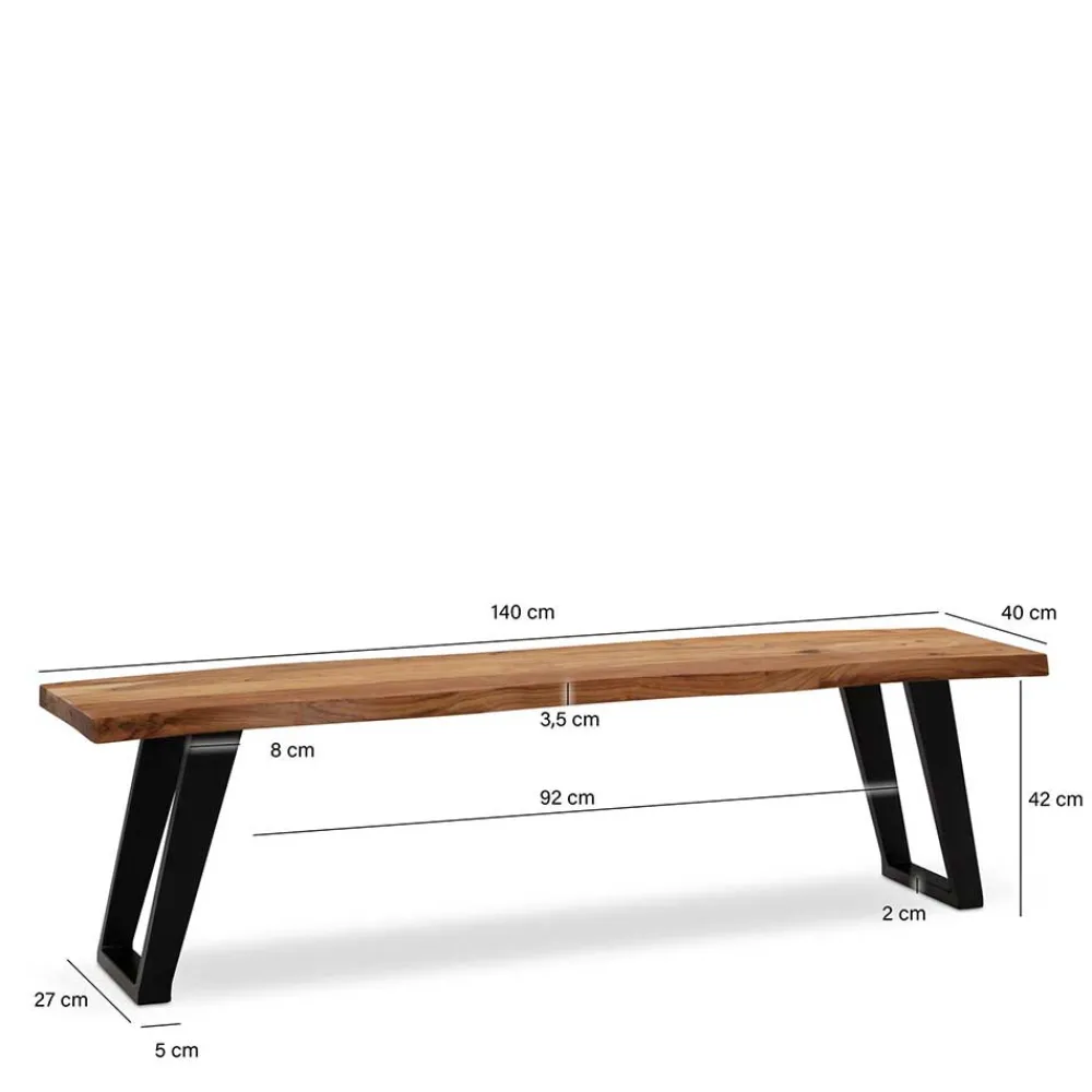 Wohnen Esszimmerbank mit natürlicher Baumkante - Auricos