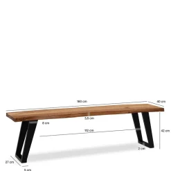 Wohnen Esszimmerbank mit natürlicher Baumkante - Auricos