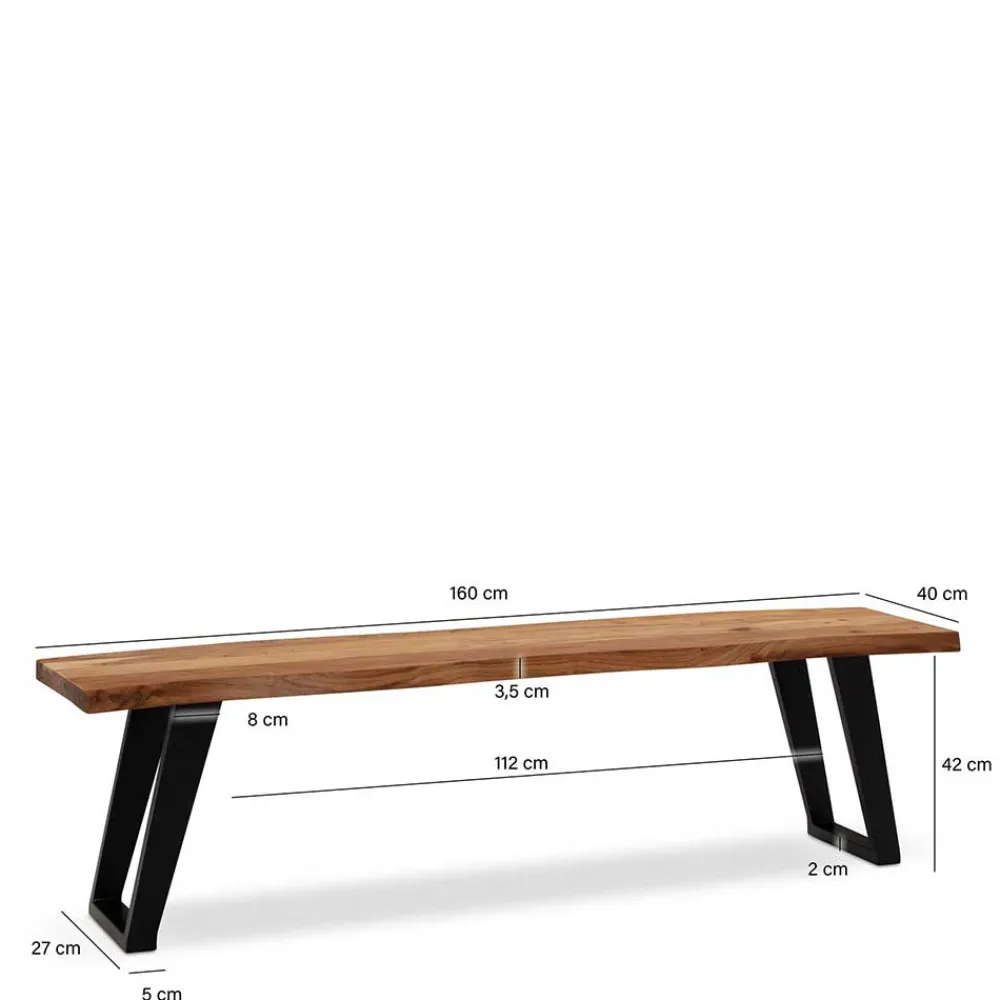 Wohnen Esszimmerbank mit natürlicher Baumkante - Auricos