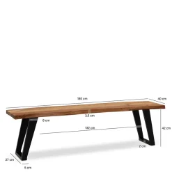 Wohnen Esszimmerbank mit natürlicher Baumkante - Auricos