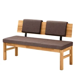 Wohnen Esszimmerbank mit Rückenlehne in Braun Stoff - Virds