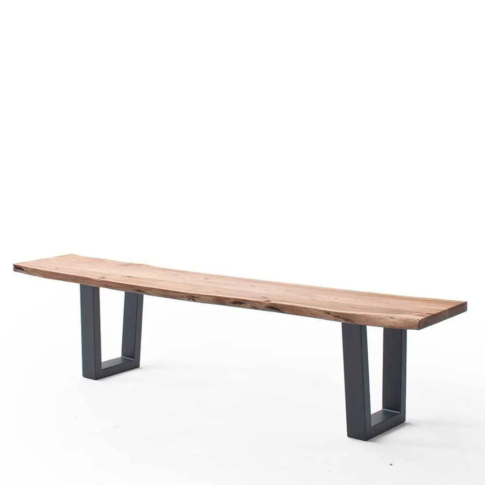 Wohnen Gartenbänke|Küchenbänke*Esszimmerbank mit Trapez-Bügelbeinen Anthrazit - Ramino