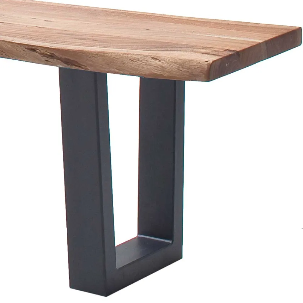 Wohnen Gartenbänke|Küchenbänke*Esszimmerbank mit Trapez-Bügelbeinen Anthrazit - Ramino