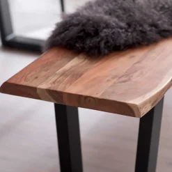 Wohnen Gartenbänke|Küchenbänke*Esszimmerbank mit Trapez-Bügelbeinen Anthrazit - Ramino