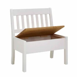 Wohnen Küchenbänke|Esszimmerbänke*Esszimmerbank Molzau in Weiß Kiefer massiv