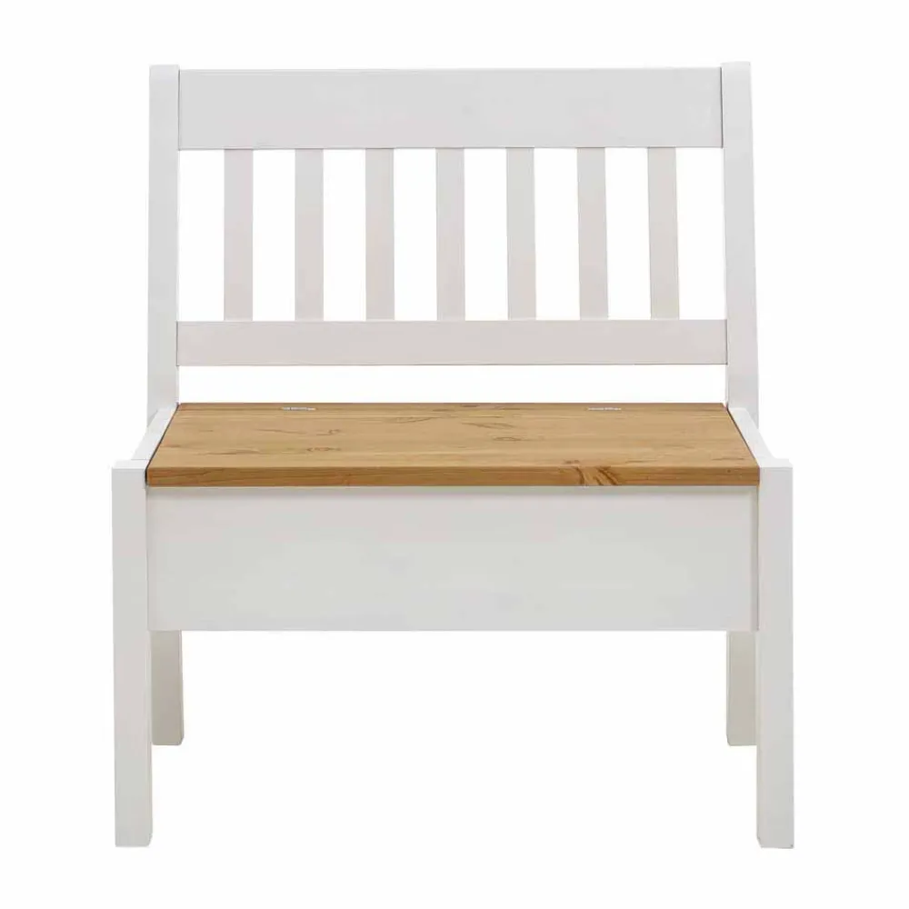 Wohnen Küchenbänke|Esszimmerbänke*Esszimmerbank Molzau in Weiß Kiefer massiv