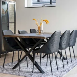 Wohnen Esszimmergarnitur im Industry und Loft Stil - Ninjos (siebenteilig)