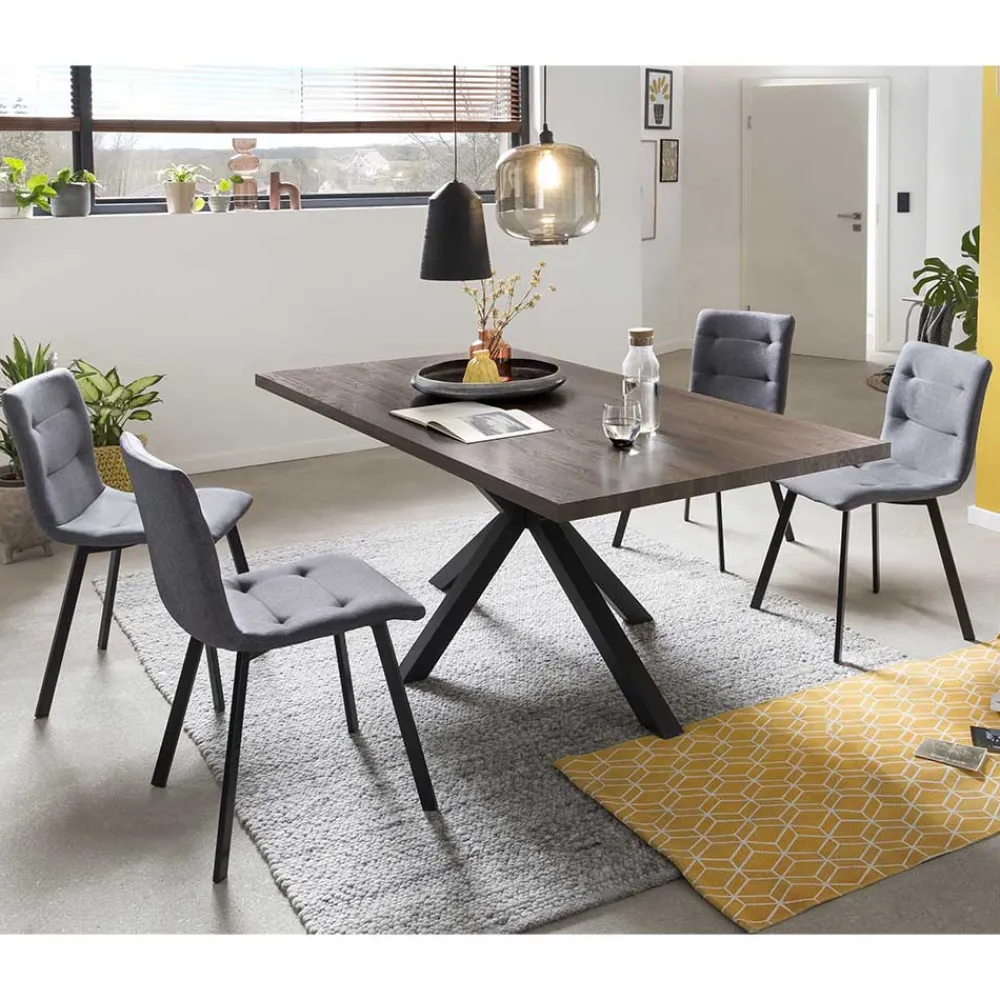 Wohnen Esszimmergarnitur mit vier Sitzplätzen - Lacrunia (fünfteilig)