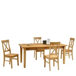 Wohnen Esszimmergruppe Giurgia aus Kiefer Massivholz (fünfteilig)