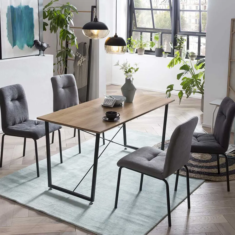 Wohnen Esszimmergruppe im Industry und Loft Stil - Babette (fünfteilig)