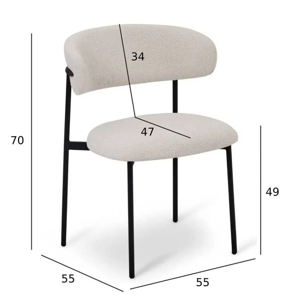 Wohnen Esszimmergruppe im Skandi Design - Bean (fünfteilig)