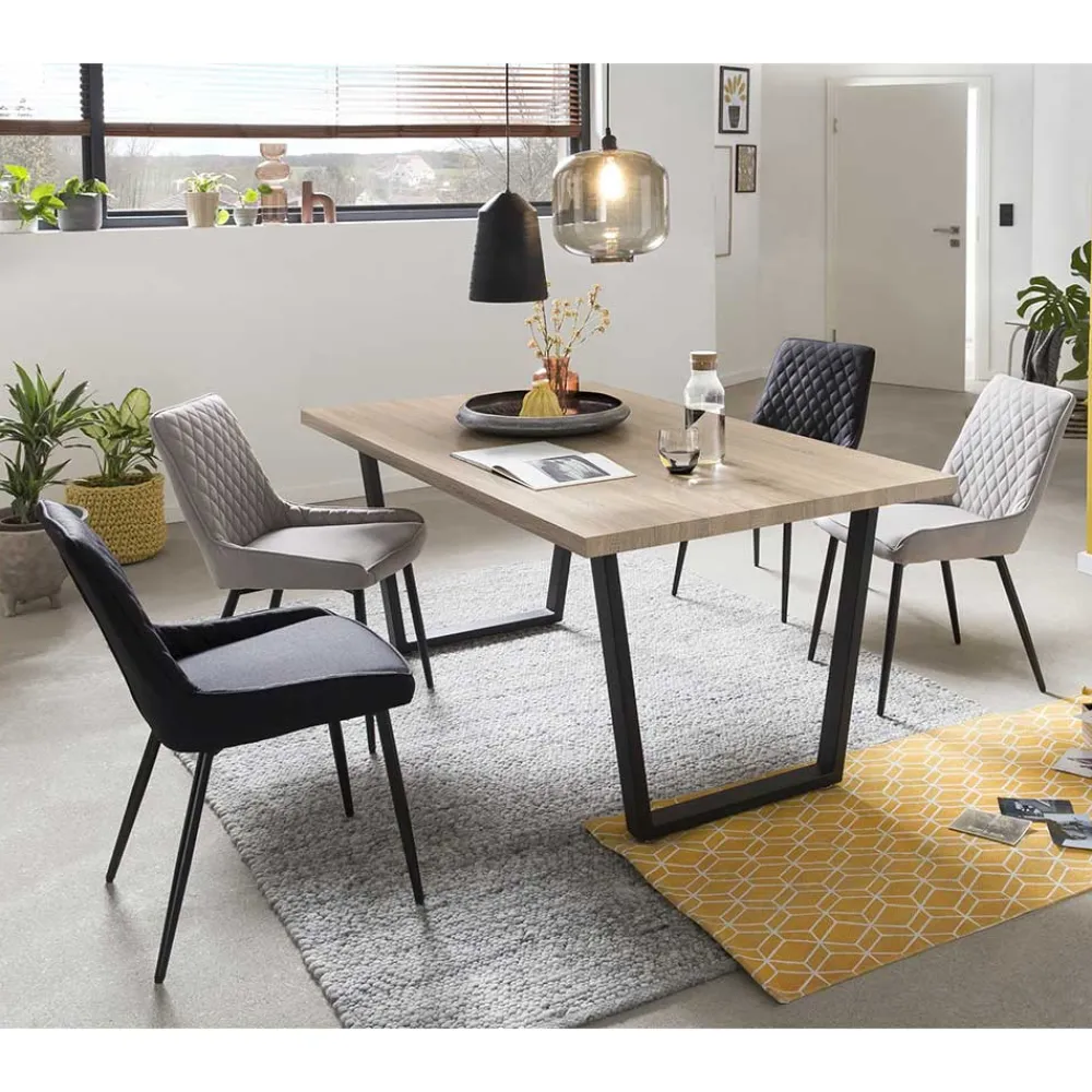 Wohnen Sitzgruppe|Küchen-Essgruppen*Esszimmergruppe mit Microfaser-Stühlen - Dascalo (fünfteilig)