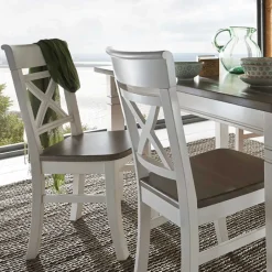 Wohnen Küchen-Essgruppen|Sitzgruppe*Esszimmergruppe Yoan in Weiß Grau (fünfteilig)