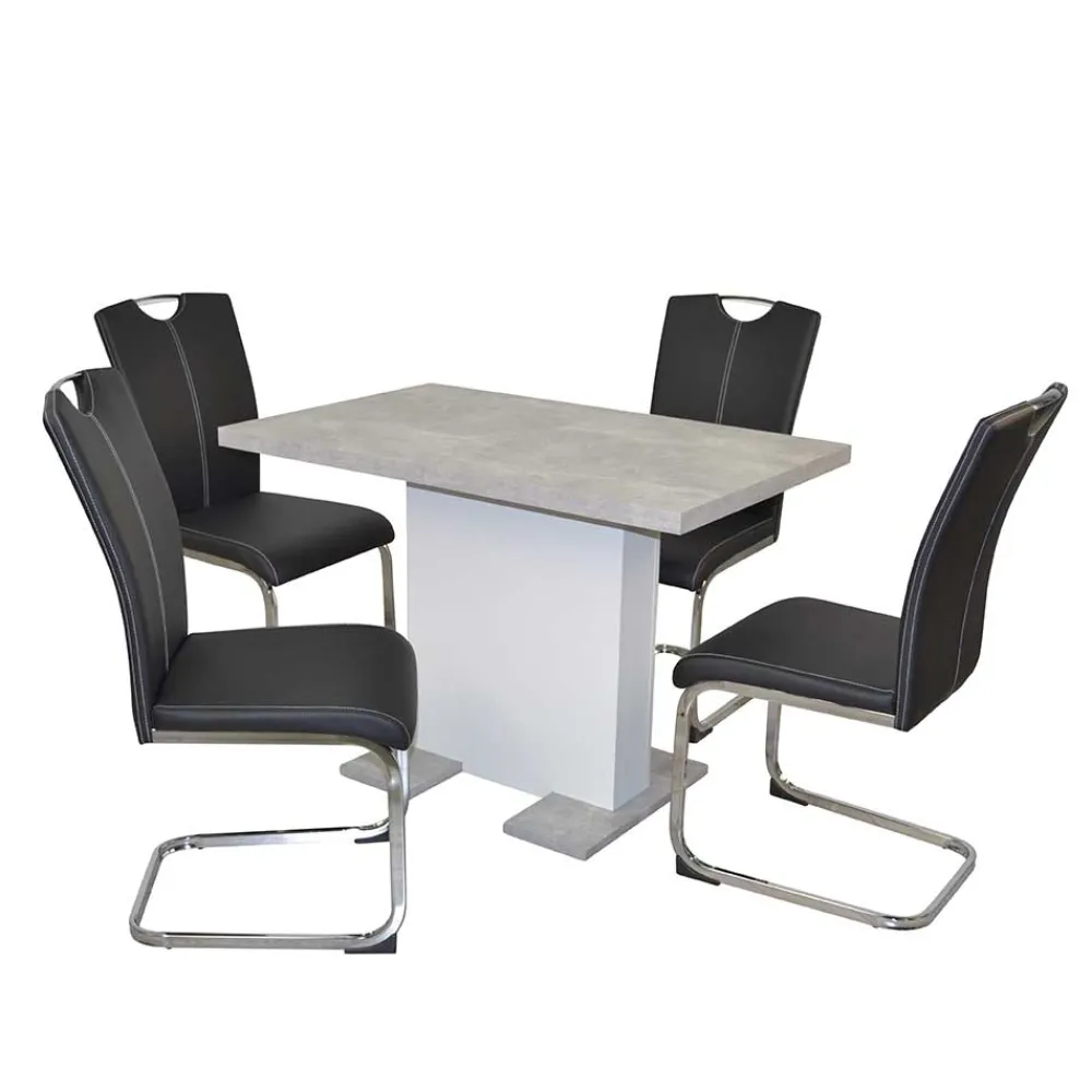 Wohnen Esszimmerkombination mit Säulentisch - Bahirah (fünfteilig)