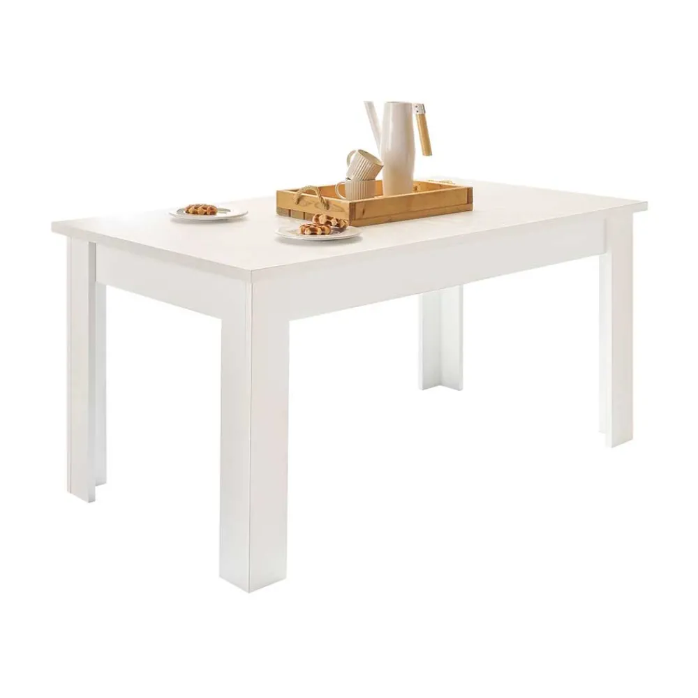 Wohnen Esszimmer Komplett*Esszimmermöbel Kombi in weißer Holzoptik Pinie - Liancos (vierteilig)