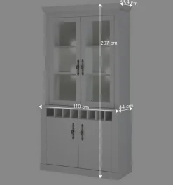 Wohnen Esszimmer Komplett*Esszimmermöbel Kombi in weißer Holzoptik Pinie - Liancos (vierteilig)