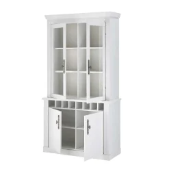 Wohnen Esszimmer Komplett*Esszimmermöbel Kombi in weißer Holzoptik Pinie - Liancos (vierteilig)