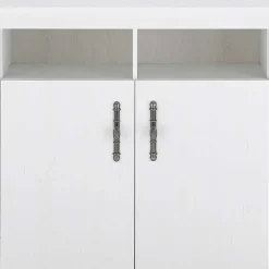 Wohnen Skandinavische Möbel|Wohnzimmer Komplett*Esszimmerschrank Set in weißer Holzoptik Pinie - Liancos (dreiteilig)