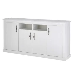 Wohnen Skandinavische Möbel|Wohnzimmer Komplett*Esszimmerschrank Set in weißer Holzoptik Pinie - Liancos (dreiteilig)