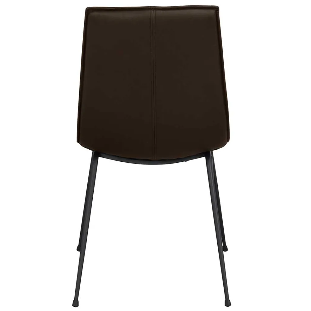 Wohnen Esszimmerstuhl aus Leder in Braun - Unkorian (2er Set)