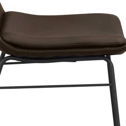 Wohnen Esszimmerstuhl aus Leder in Braun - Unkorian (2er Set)