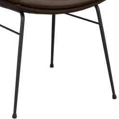 Wohnen Esszimmerstuhl aus Leder in Braun - Unkorian (2er Set)