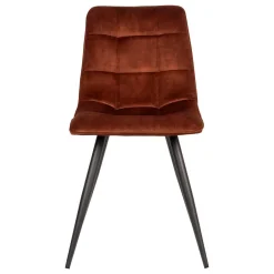 Wohnen Esszimmerstuhl aus Velours Rost Braun - Mangos (2er Set)