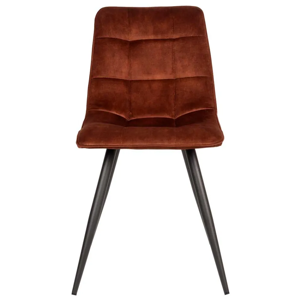 Wohnen Esszimmerstuhl aus Velours Rost Braun - Mangos (2er Set)