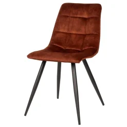 Wohnen Esszimmerstuhl aus Velours Rost Braun - Mangos (2er Set)
