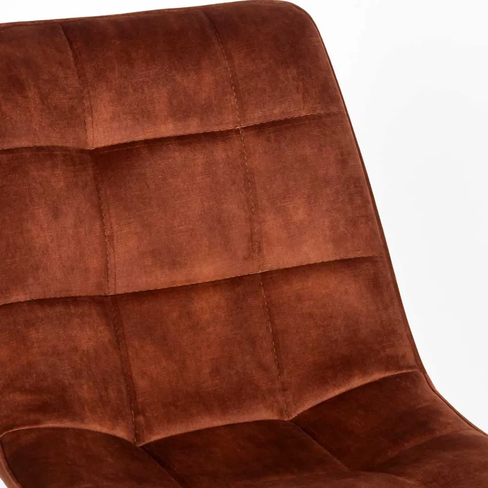 Wohnen Esszimmerstuhl aus Velours Rost Braun - Mangos (2er Set)
