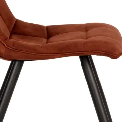 Wohnen Esszimmerstuhl aus Velours Rost Braun - Mangos (2er Set)