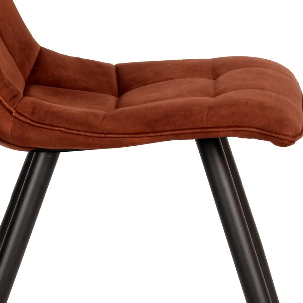 Wohnen Esszimmerstuhl aus Velours Rost Braun - Mangos (2er Set)