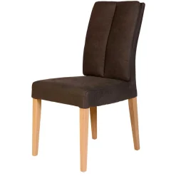 Wohnen Braune Möbel|Küchenstühle*Esszimmerstuhl gepolstert in Dunkelbraun - Cadama (2er Set)