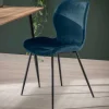 Wohnen Esszimmerstuhl in Blau Samtbezug - Borgio (4er Set)