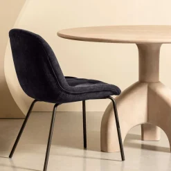 Wohnen Esszimmerstuhl in Dunkelgrau Samt - Asne (2er Set)