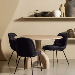 Wohnen Esszimmerstuhl in Dunkelgrau Samt - Asne (2er Set)
