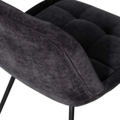 Wohnen Esszimmerstuhl in Dunkelgrau Samt - Asne (2er Set)
