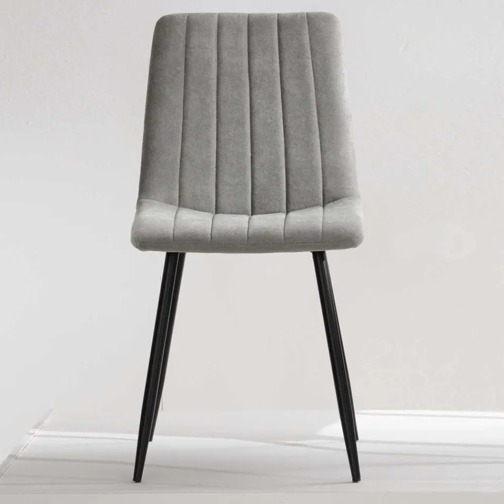 Wohnen Küchenstühle|Esszimmerstühle*Esszimmerstuhl in Hellgrau und Schwarz - Kolage (4er Set)