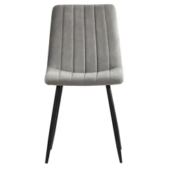 Wohnen Küchenstühle|Esszimmerstühle*Esszimmerstuhl in Hellgrau und Schwarz - Kolage (4er Set)