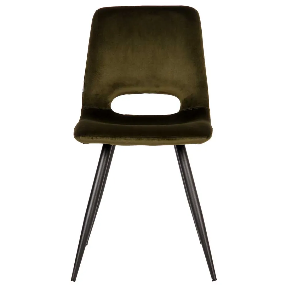 Wohnen Esszimmerstuhl in Oliv Grün Samtbezug - Tryndidad (2er Set)