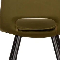 Wohnen Esszimmerstuhl in Oliv Grün Samtbezug - Tryndidad (2er Set)
