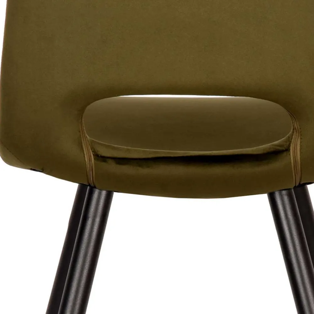 Wohnen Esszimmerstuhl in Oliv Grün Samtbezug - Tryndidad (2er Set)