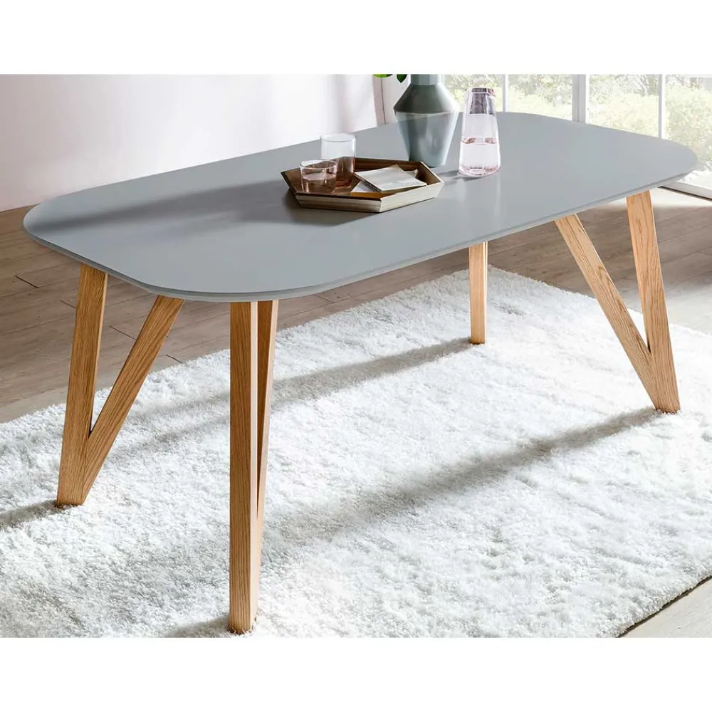 Wohnen Esszimmertisch & Tischsessel Set - Salma (siebenteilig)