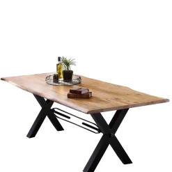 Wohnen Esszimmertisch mit Live Edge Holzplatte Akazie - Cerado