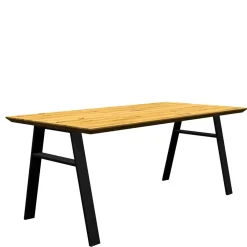 Wohnen Schwarze Möbel|Naturholzmöbel*Esszimmertisch mit Schweizer Kante Eiche massiv - Jessen