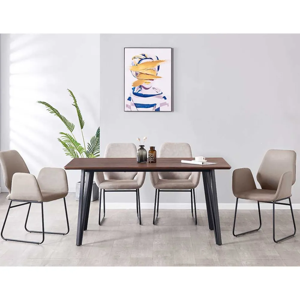 Wohnen Küchen-Essgruppen|Esszimmer Komplett*Esszimmertisch mit vier Tischsesseln - Mare (fünfteilig)