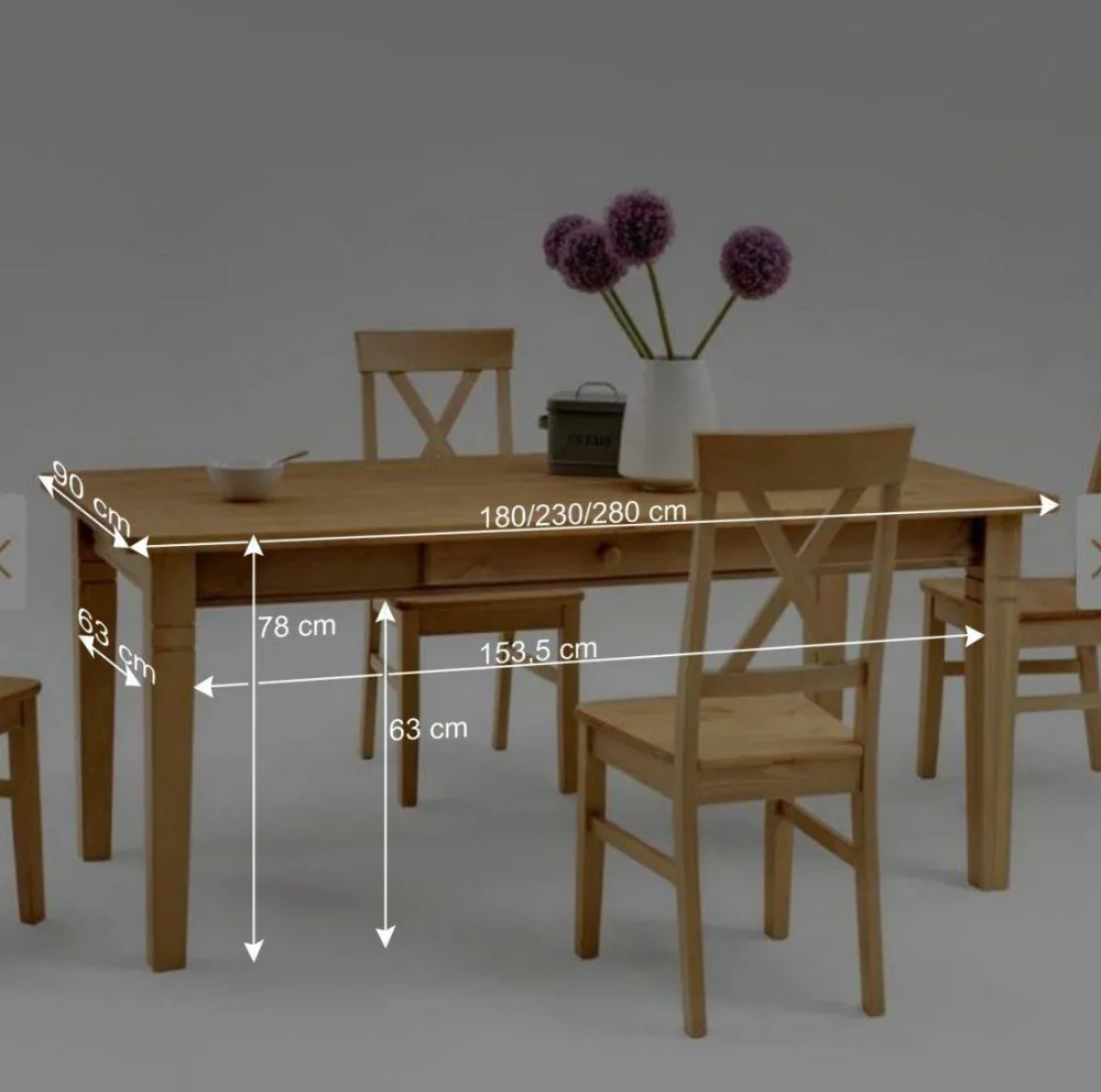 Wohnen Esszimmertisch Piatra mit Schubladen