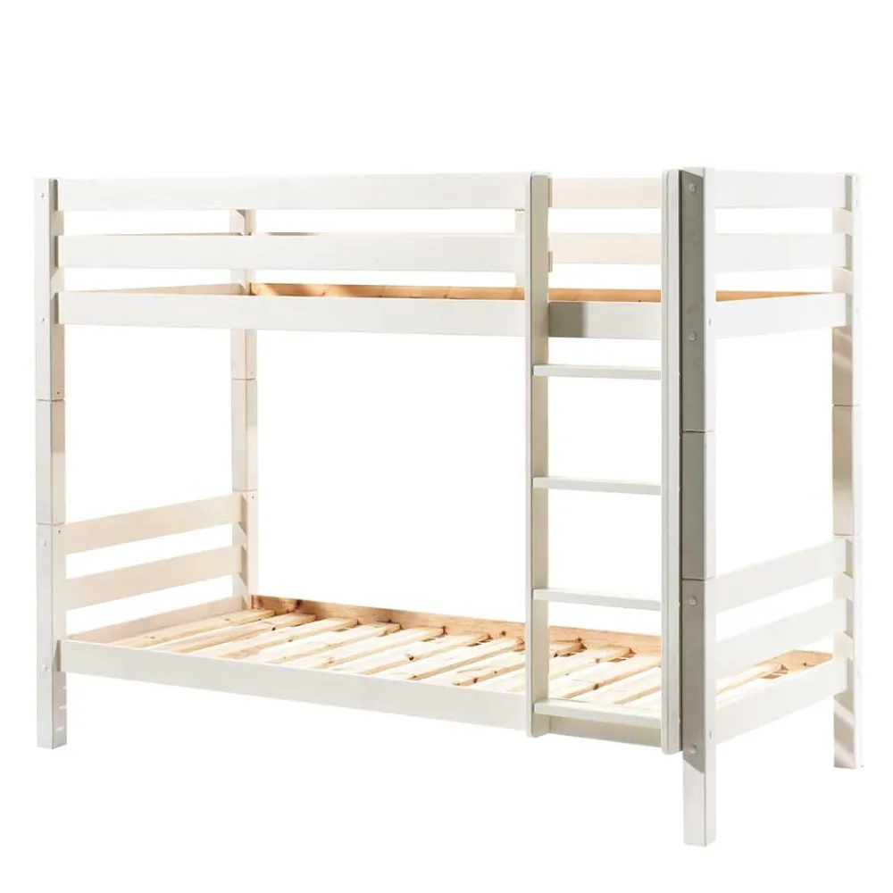 Kinder Wohnen Etagebett Stockbett in Weiß lackiert - Vatros