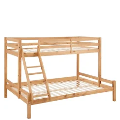Wohnen Kindermöbel|Kinderbetten*Etagenbett mit breitem Bett unten aus Kiefer - Inverness
