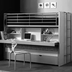 Kinder Wohnen Etagenbett Musty in Blau-Weiß